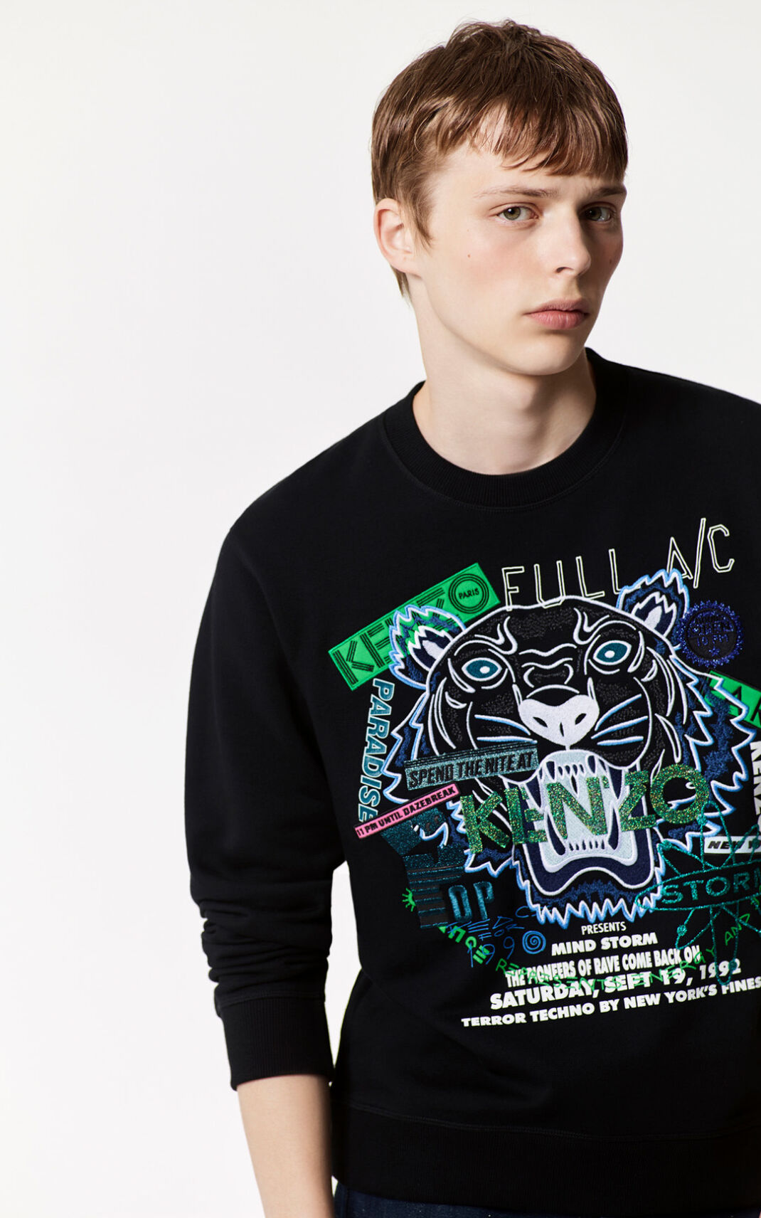 Kenzo Tiger x Flyer Sweatshirt Herre - Sort DK-622565